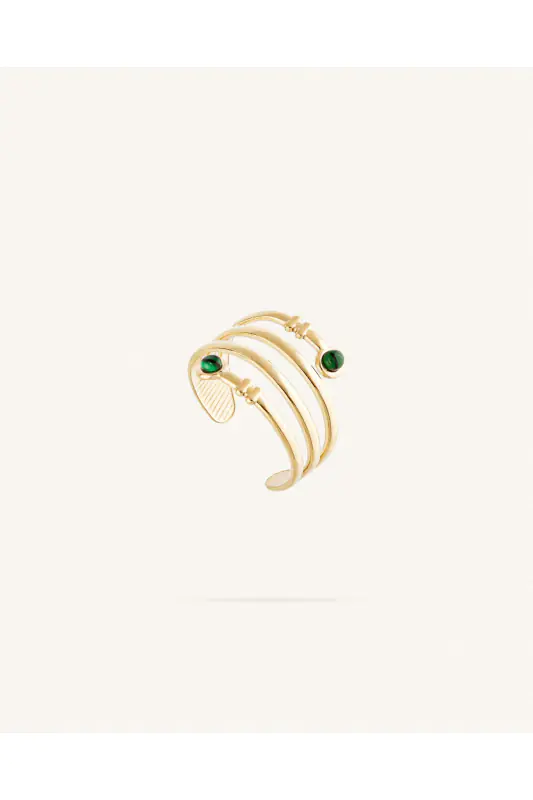 Δαχτυλίδι Ρυθμιζόμενο Gigi Gold/Green